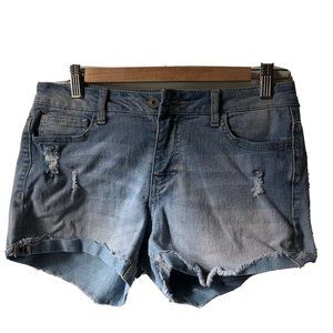 Bongo denim distressed cut off shorts cuff hi rise stretch women teens size 5